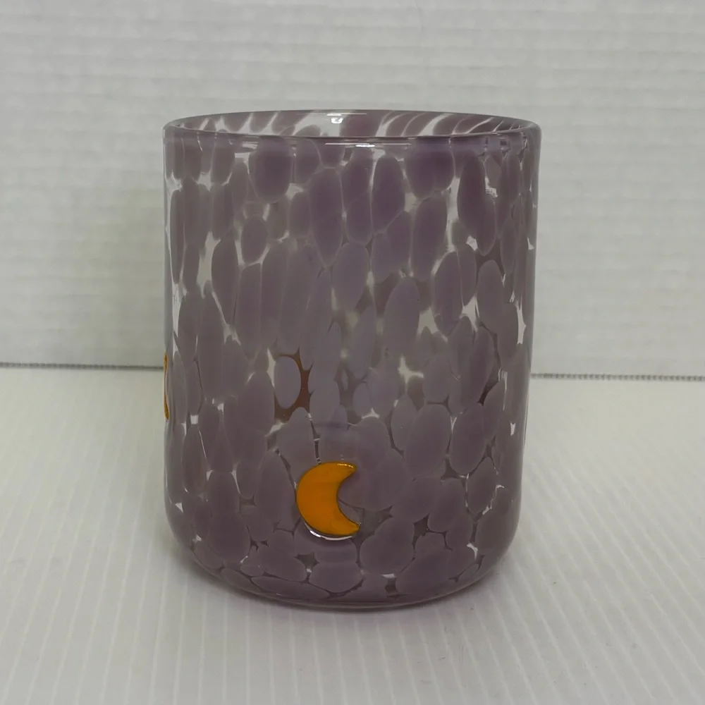 Anthropologie Halloween  Mystic Icon Juice Glass Moon Purple 17 Oz New